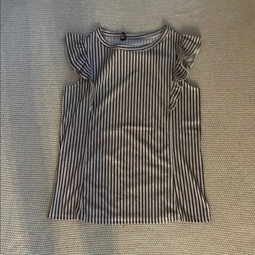 Striped Ruffle Sleeve Women’s Top
